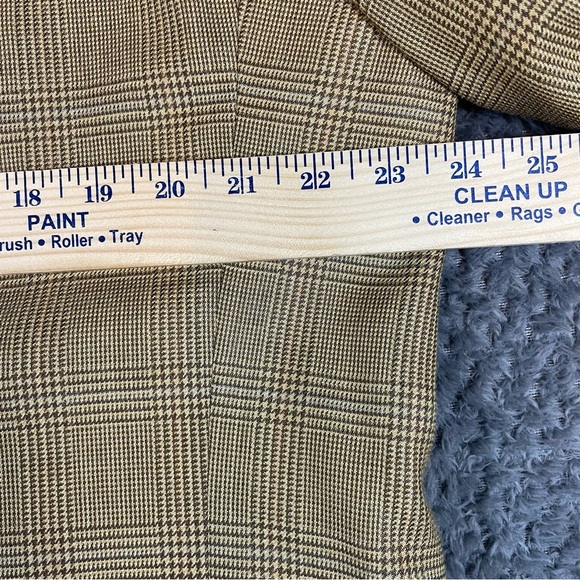 Hart Schaffner Marx Silk Wool Mens 46L Blazer Sportcoat Check Pattern Tan - Picture 9 of 10